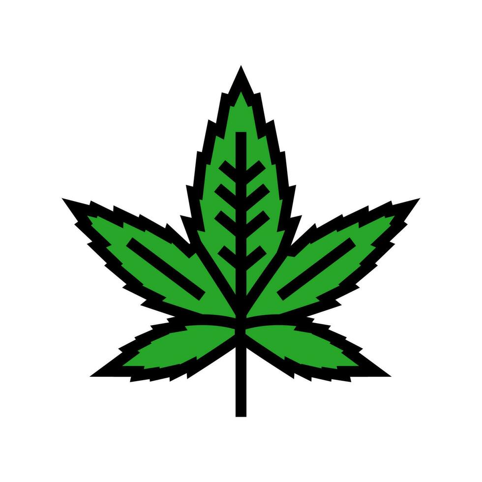 cannabis plante feuille chanvre Couleur icône vecteur illustration