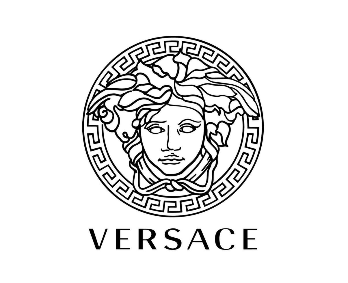 versace marque logo noir symbole vêtements conception icône abstrait vecteur illustration