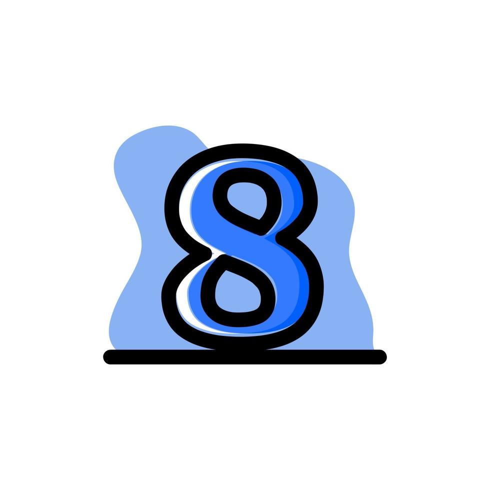 numéro 8 concept icône vector illustration de conception
