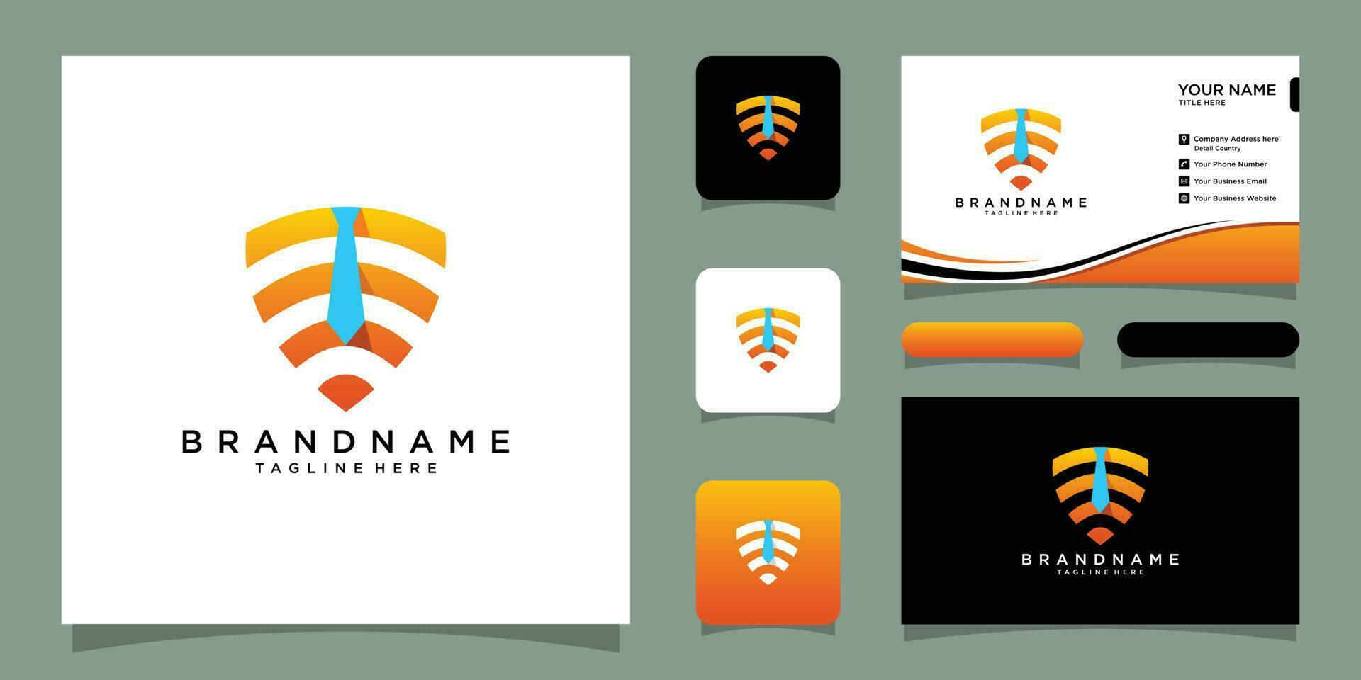 signal Wifi sans fil icône modèle avec affaires carte conception prime vecteur