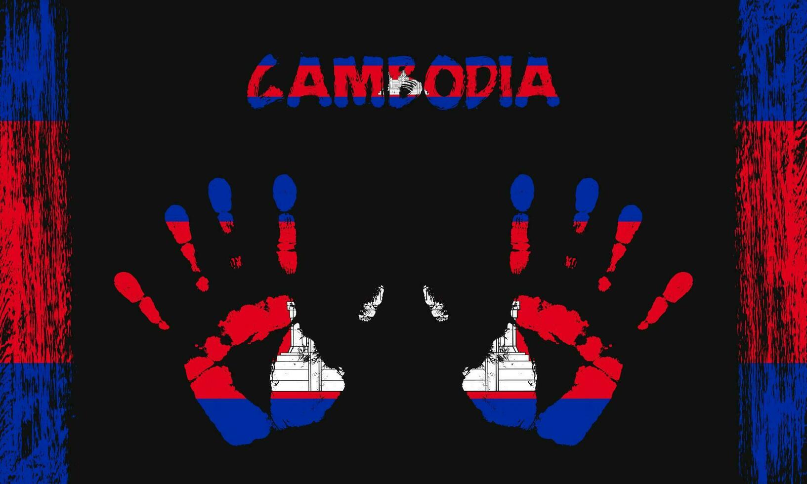 vecteur drapeau de Cambodge avec une paume