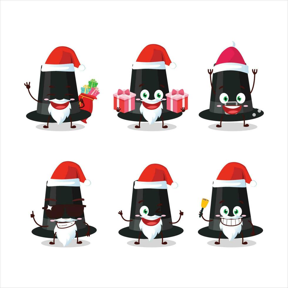 Père Noël claus émoticônes avec noir pèlerins chapeau dessin animé personnage vecteur