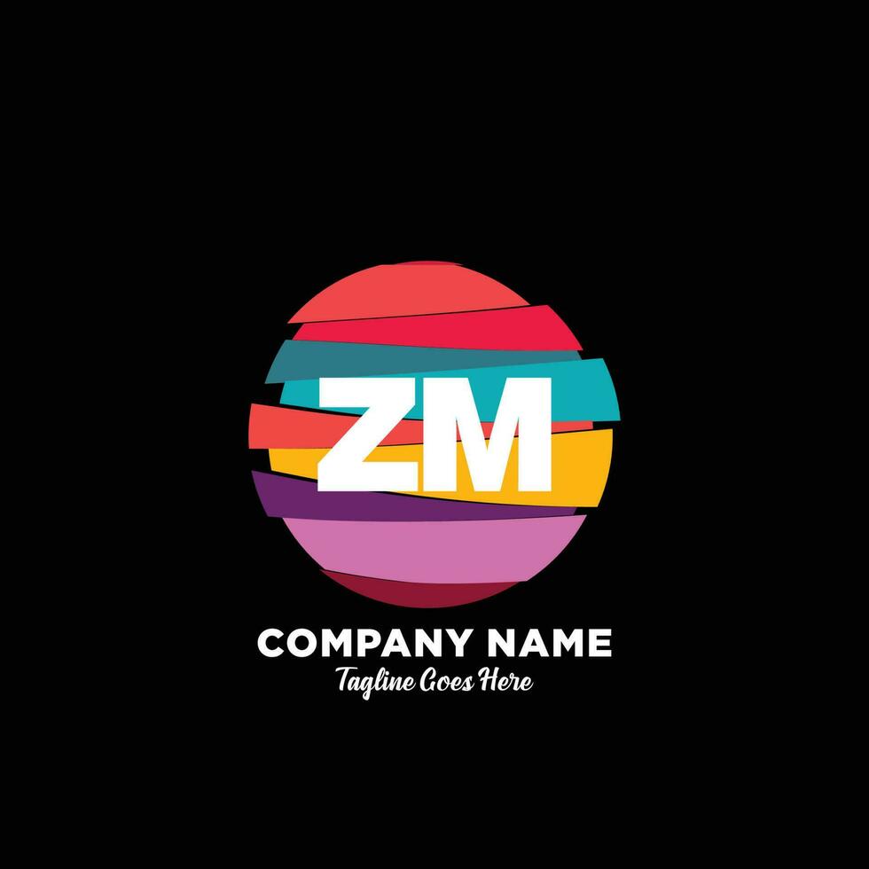 zm initiale logo avec coloré modèle vecteur. vecteur