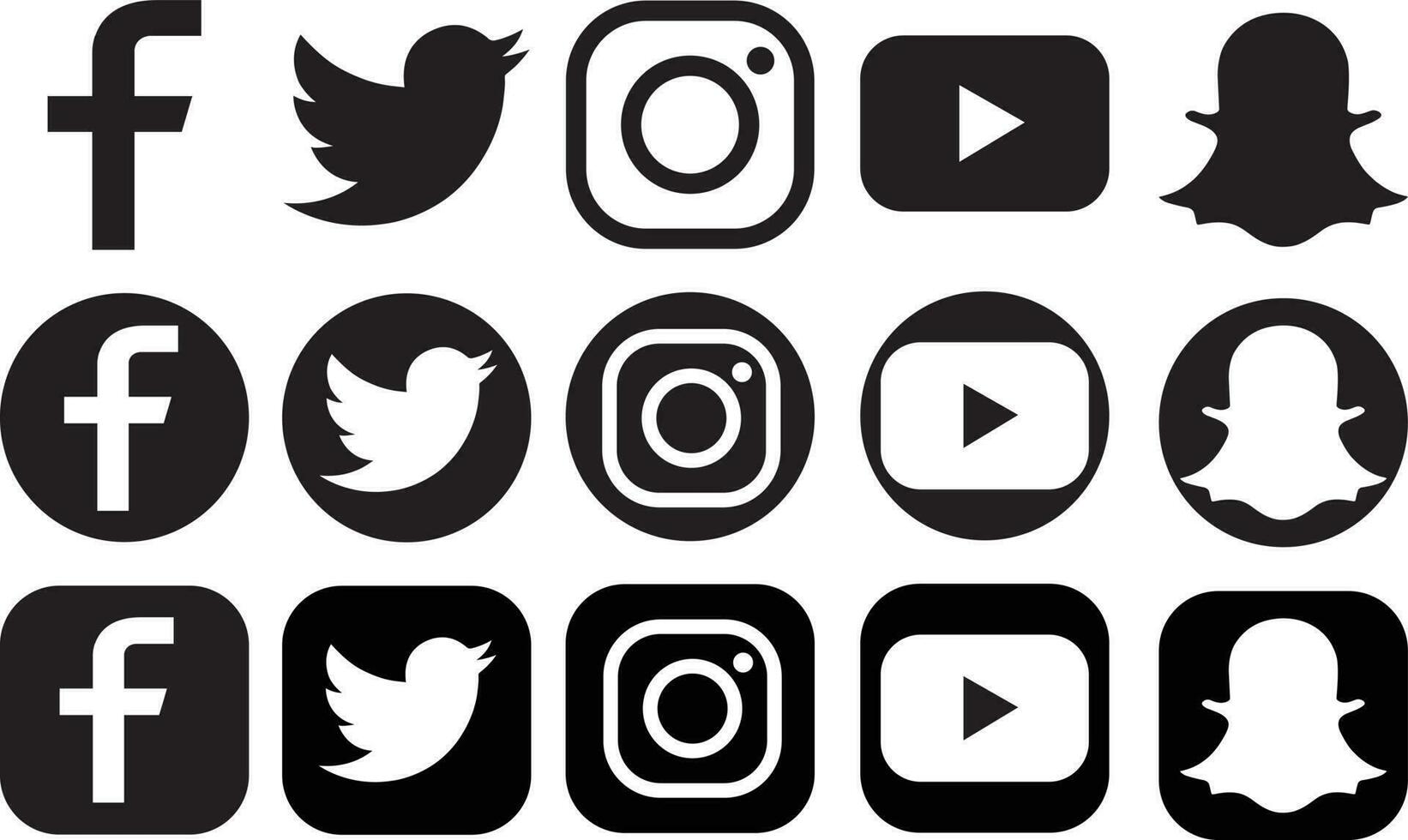 collection de cinq populaire social médias logo. vecteur