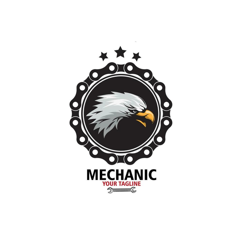 conception logo Aigle mécanicien vecteur illustration