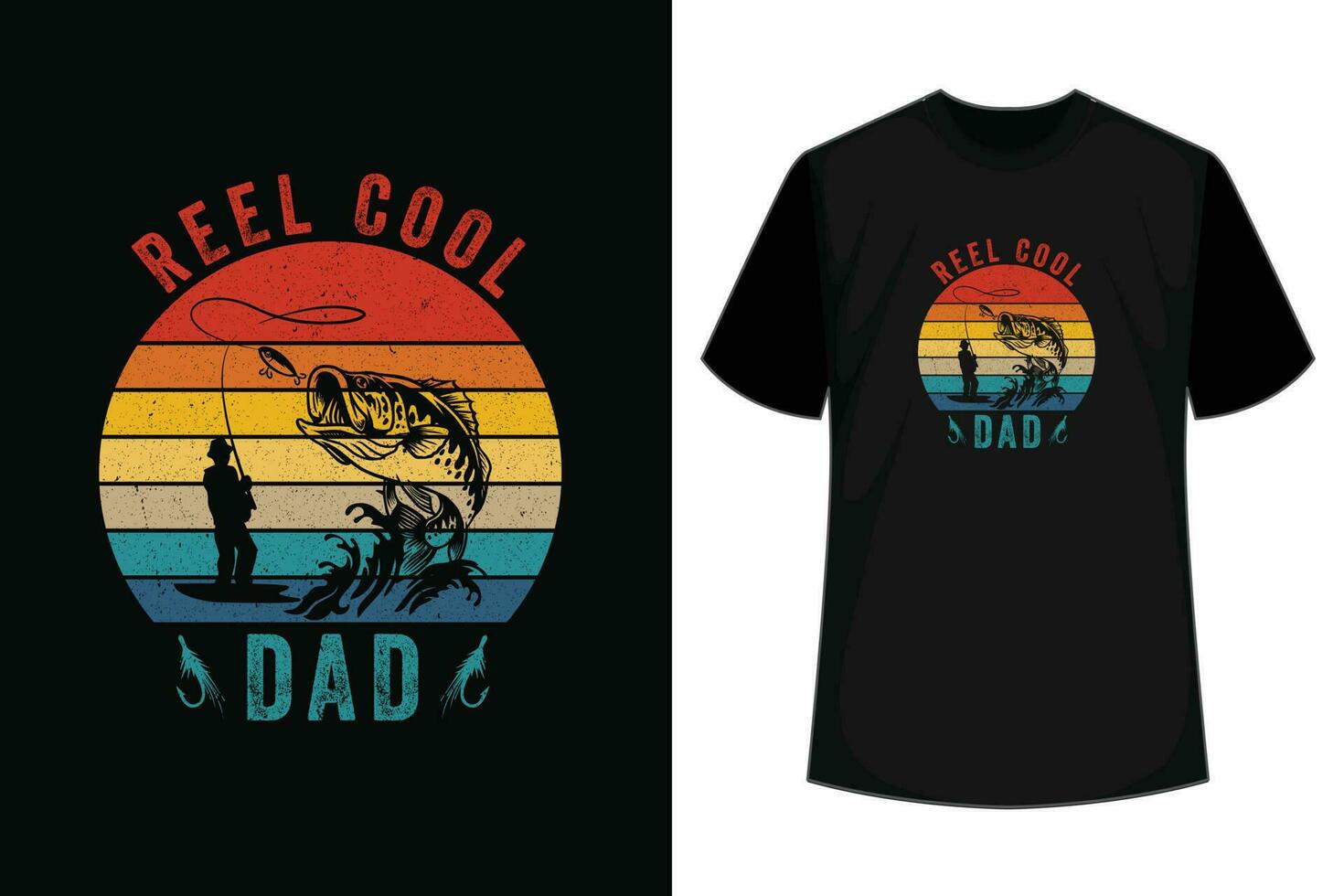 bobine cool papa T-shirt pêche papa du père journée T-shirt conception vecteur