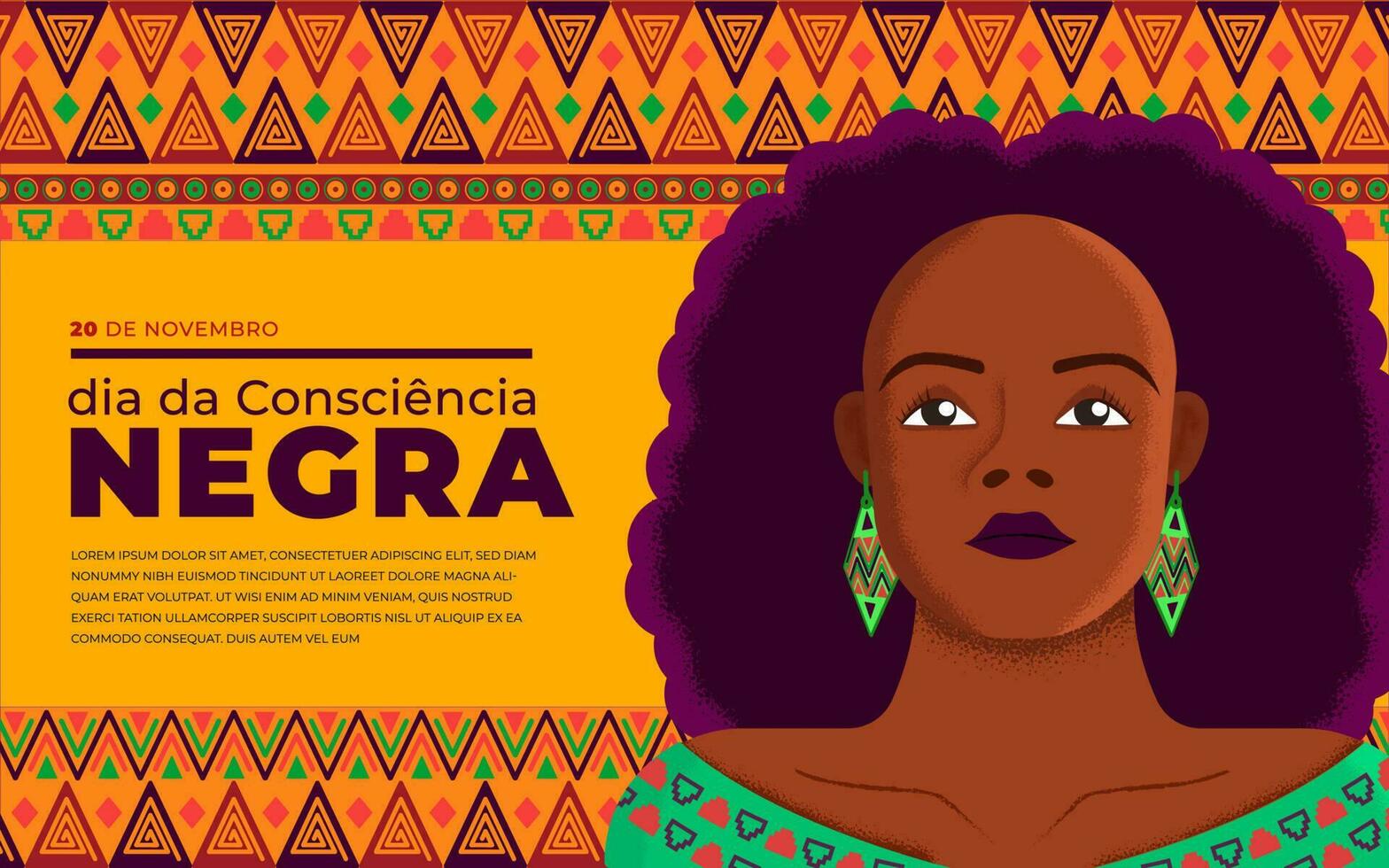 dia da conscience nègre Publier modèle noir femme africain modèle Contexte vecteur