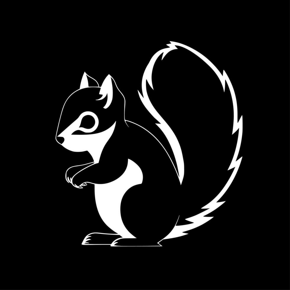 écureuil, noir et blanc vecteur illustration