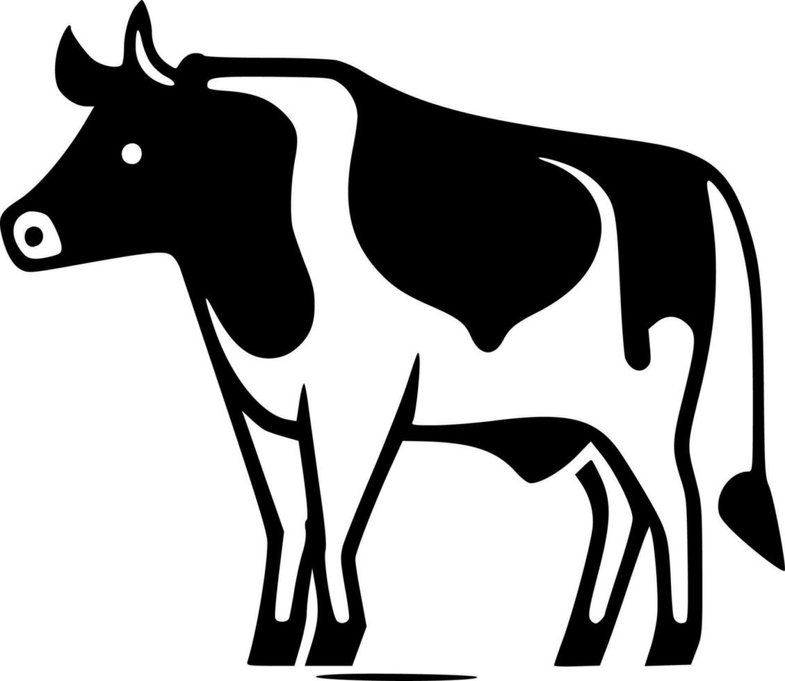 vache - noir et blanc isolé icône - vecteur illustration