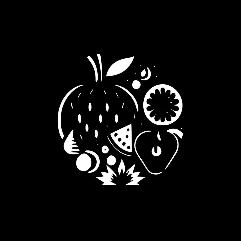 fruit - minimaliste et plat logo - vecteur illustration