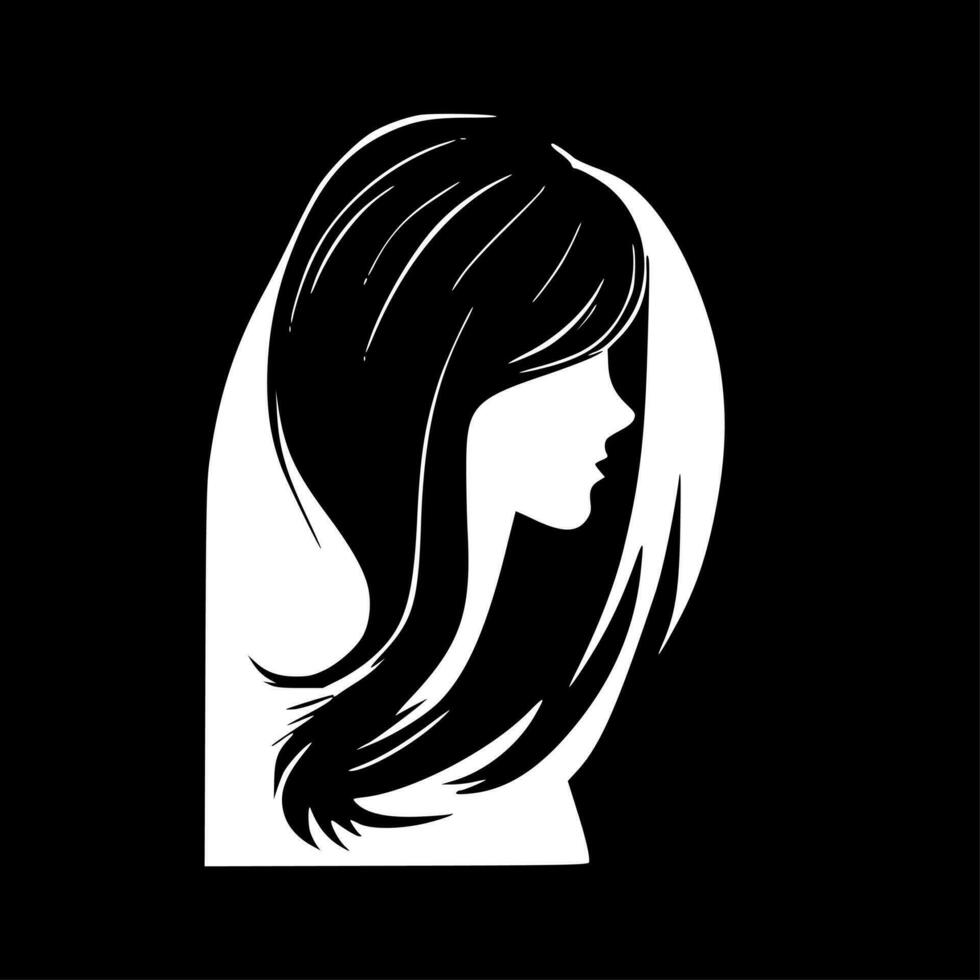 cheveux - minimaliste et plat logo - vecteur illustration