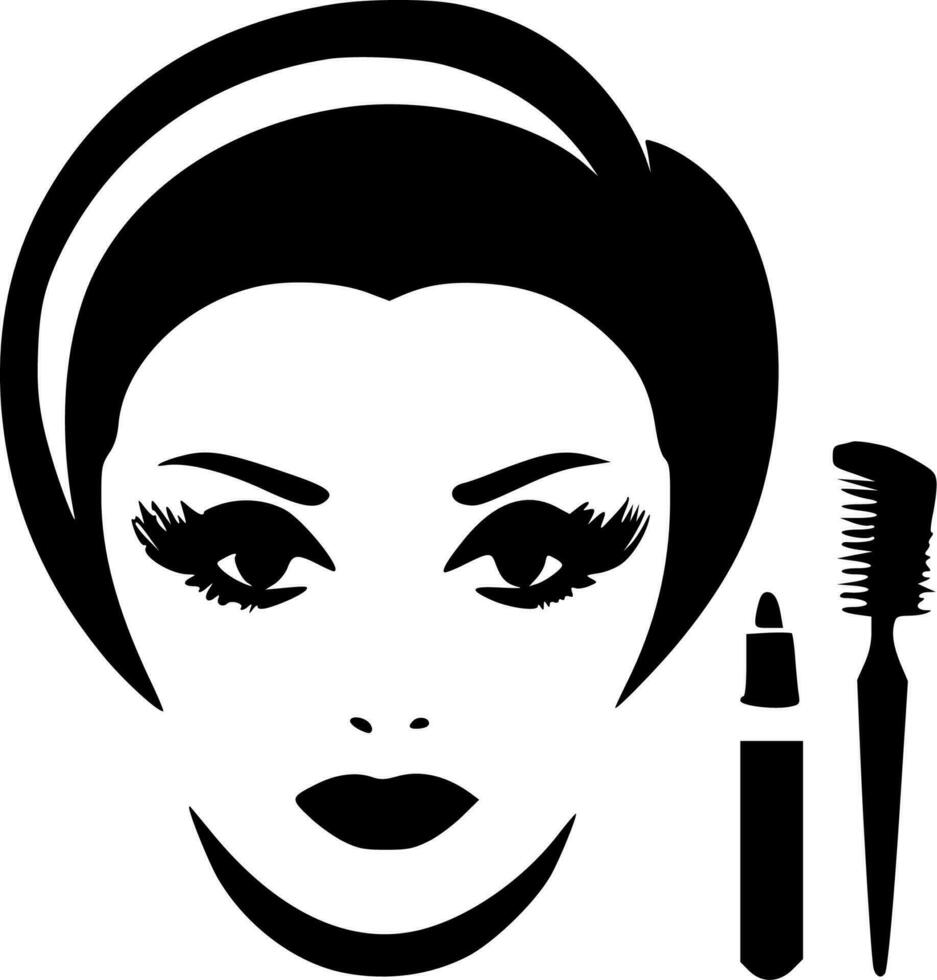 maquillage - minimaliste et plat logo - vecteur illustration