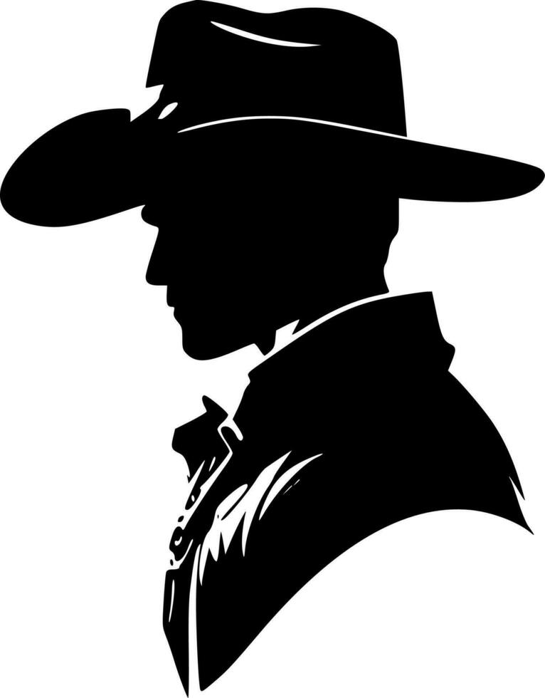 cow-boy - minimaliste et plat logo - vecteur illustration