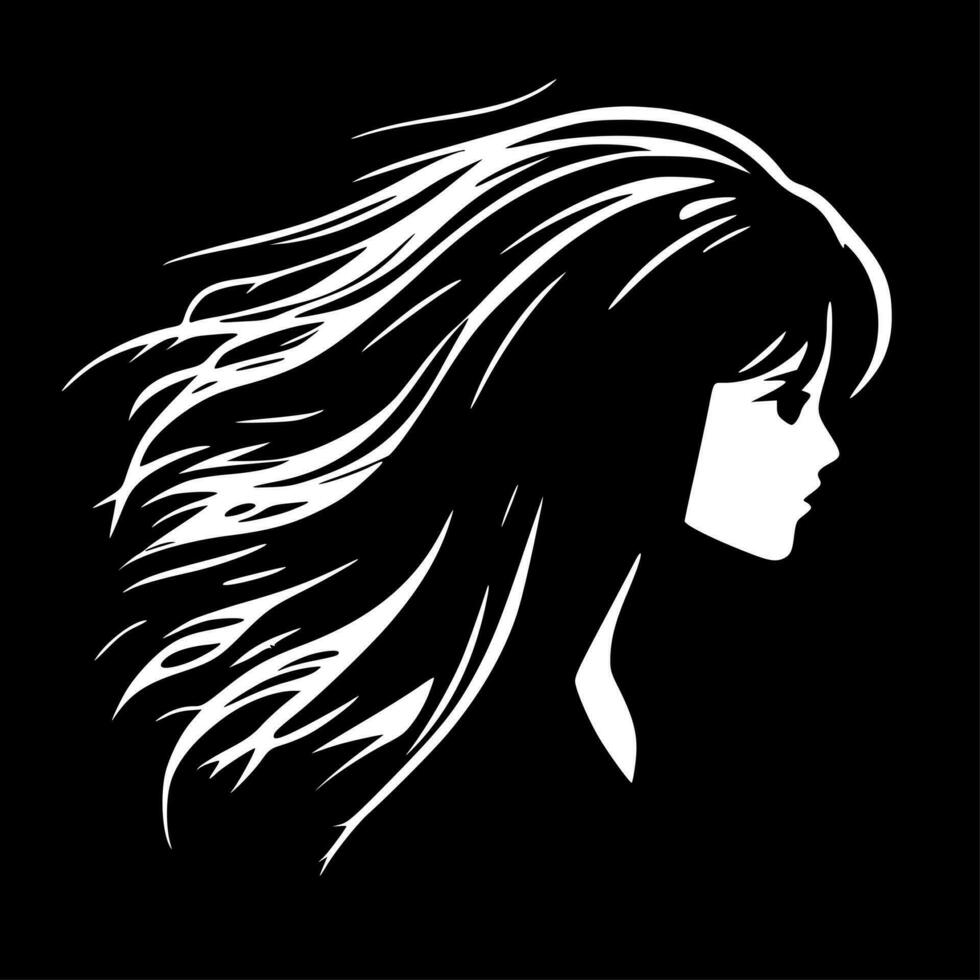 cheveux, minimaliste et Facile silhouette - vecteur illustration