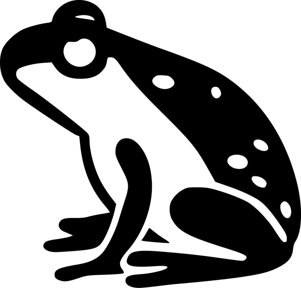 grenouille - noir et blanc isolé icône - vecteur illustration