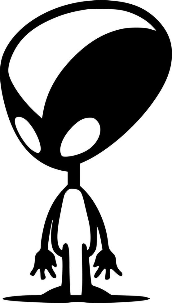 extraterrestre, noir et blanc vecteur illustration