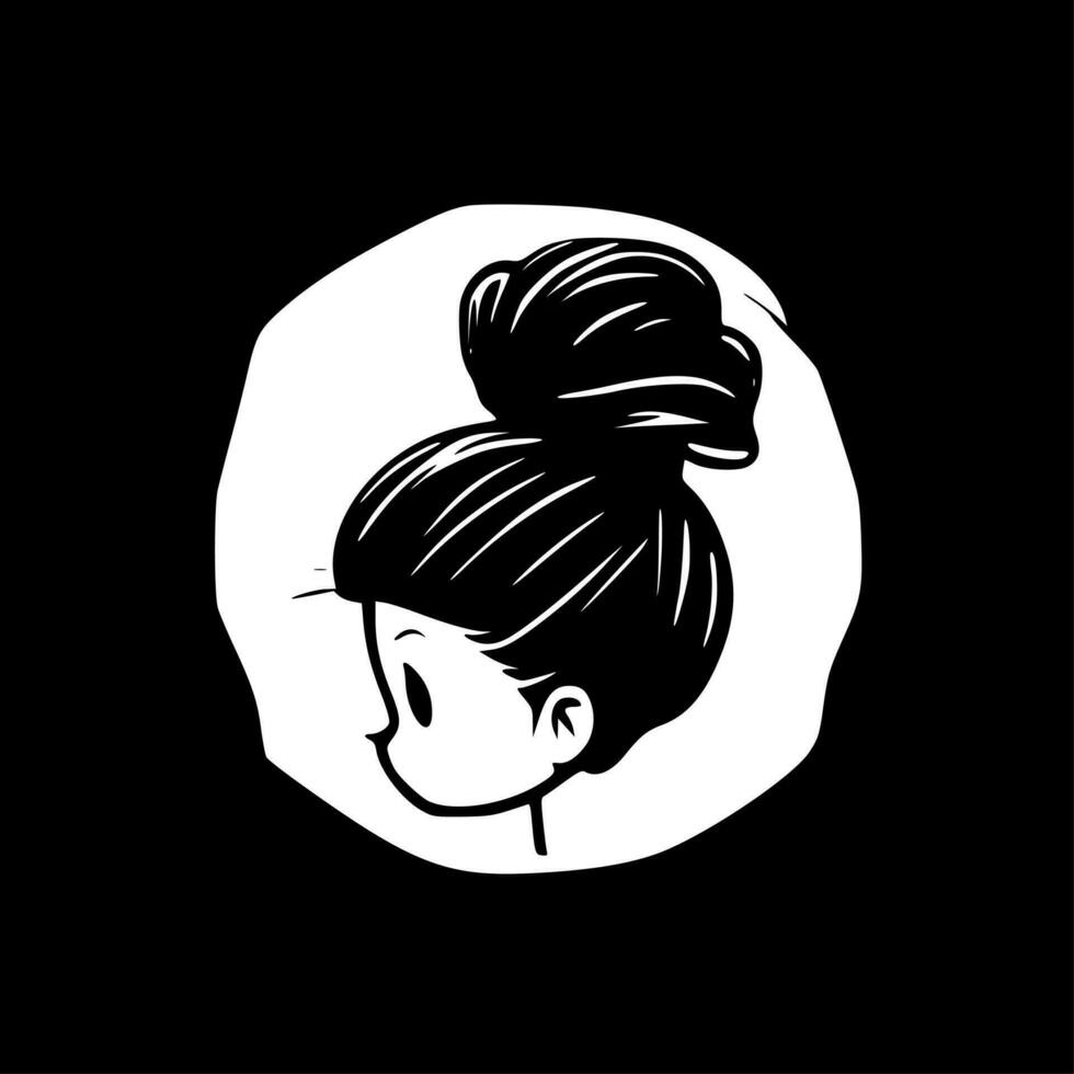 désordonné chignon - minimaliste et plat logo - vecteur illustration
