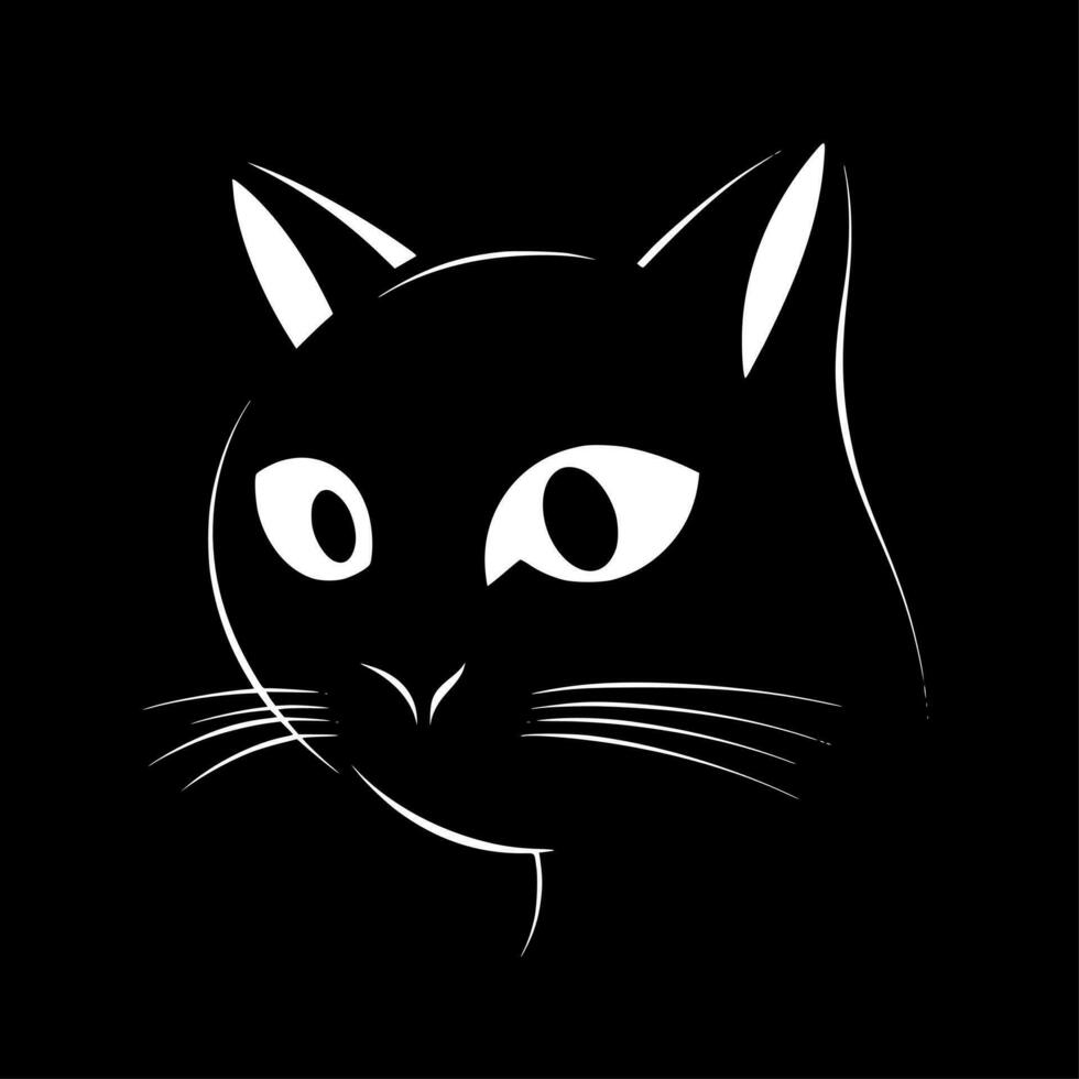 noir chat, minimaliste et Facile silhouette - vecteur illustration