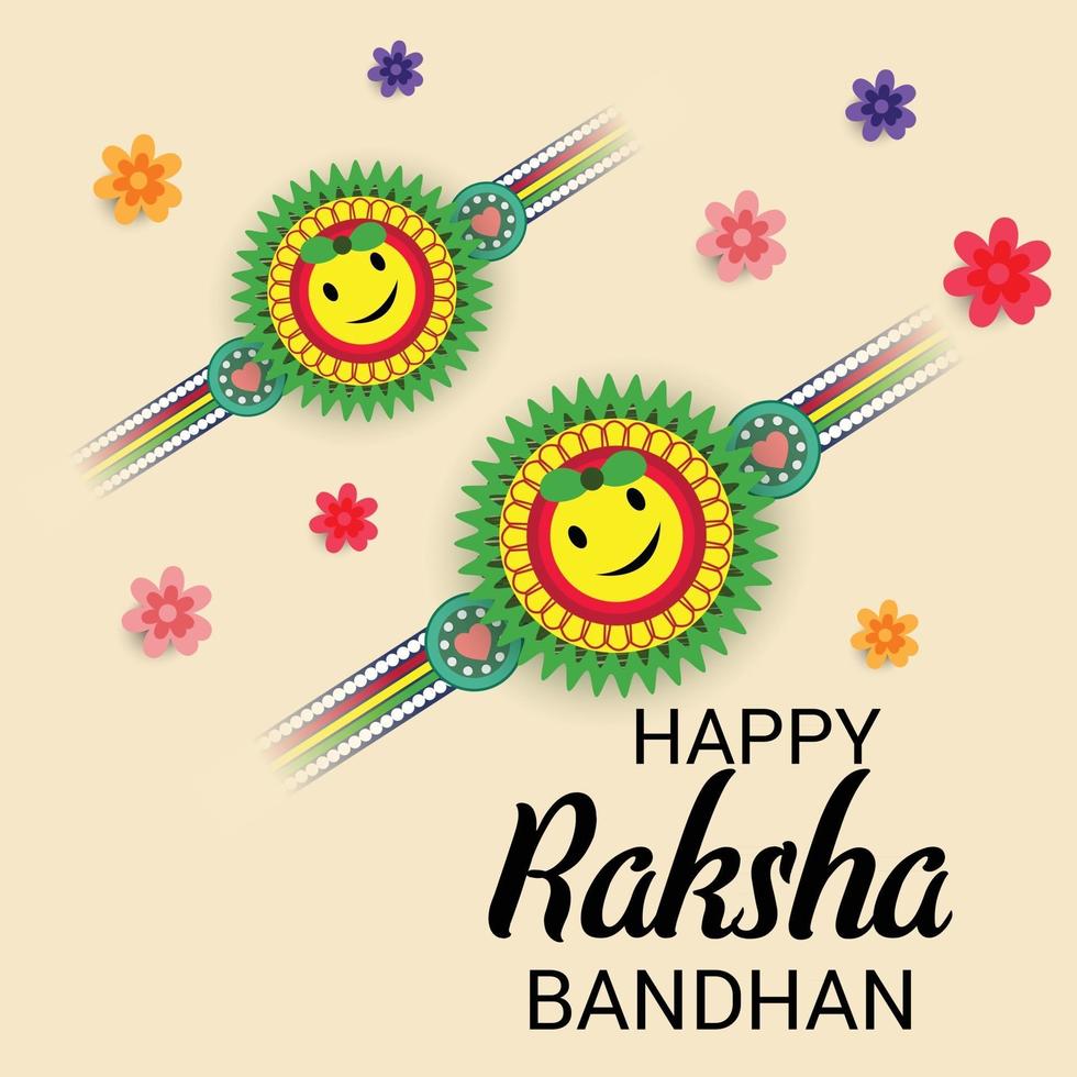 illustration vectorielle dun fond pour joyeux festival indien raksha bandhan des sœurs et frères vecteur