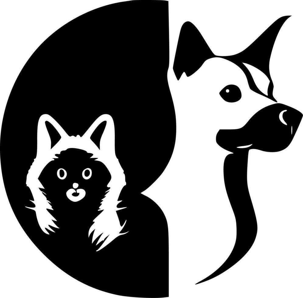 animaux domestiques - minimaliste et plat logo - vecteur illustration