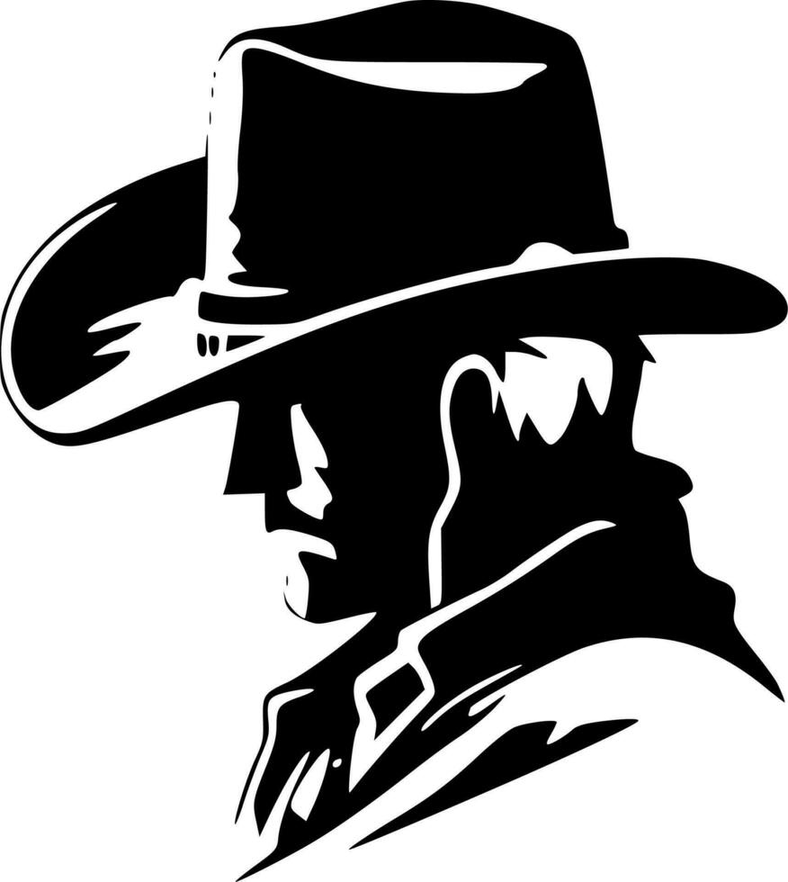 cow-boy, noir et blanc vecteur illustration