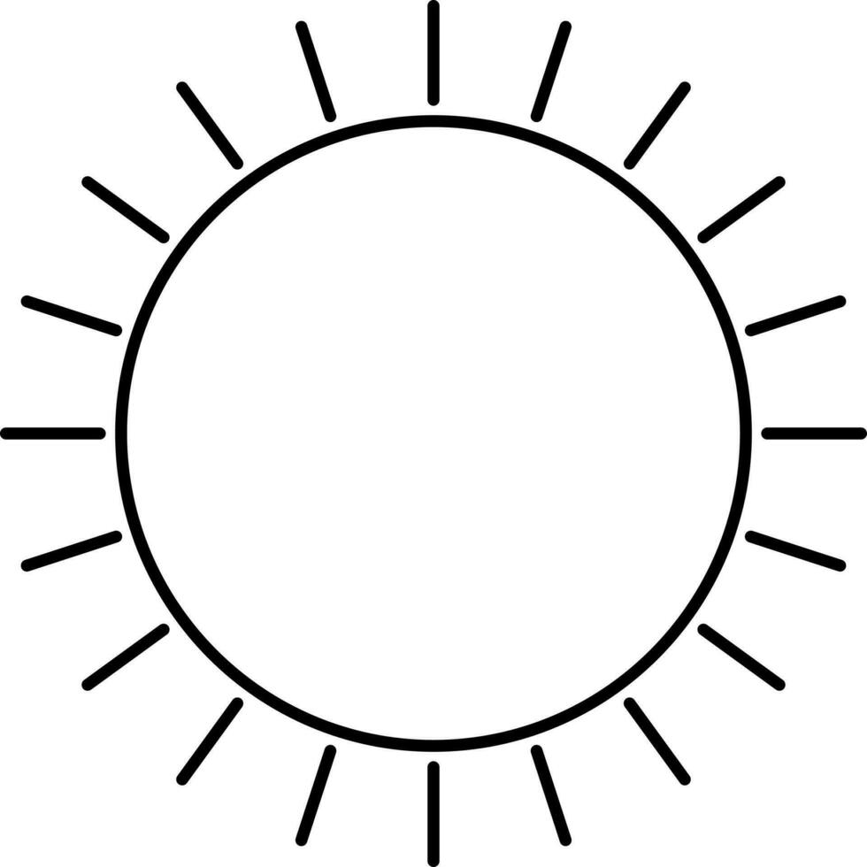 noir linéaire style Soleil icône ou symbole. vecteur