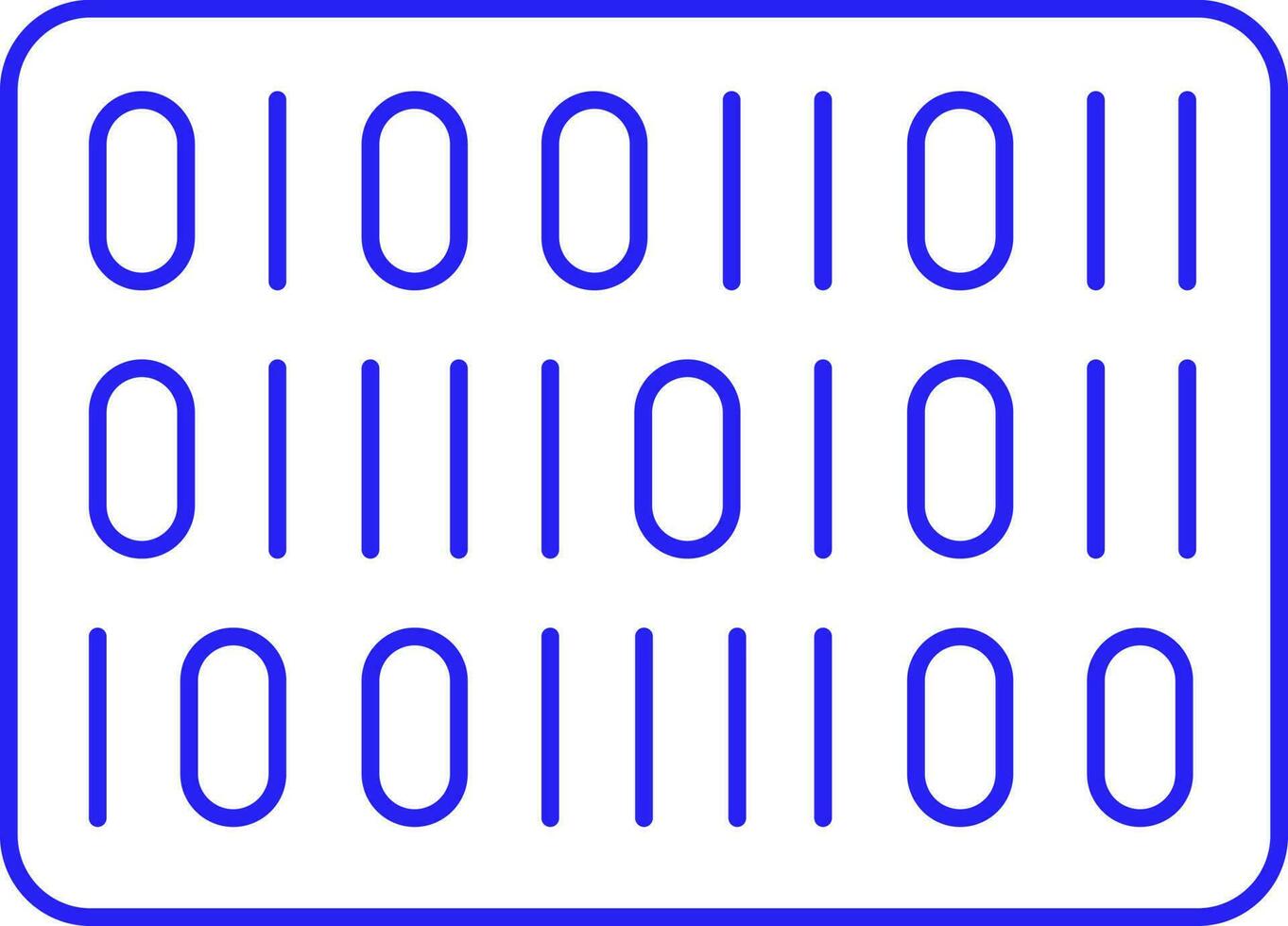 binaire nombre afficher icône dans bleu contour. vecteur