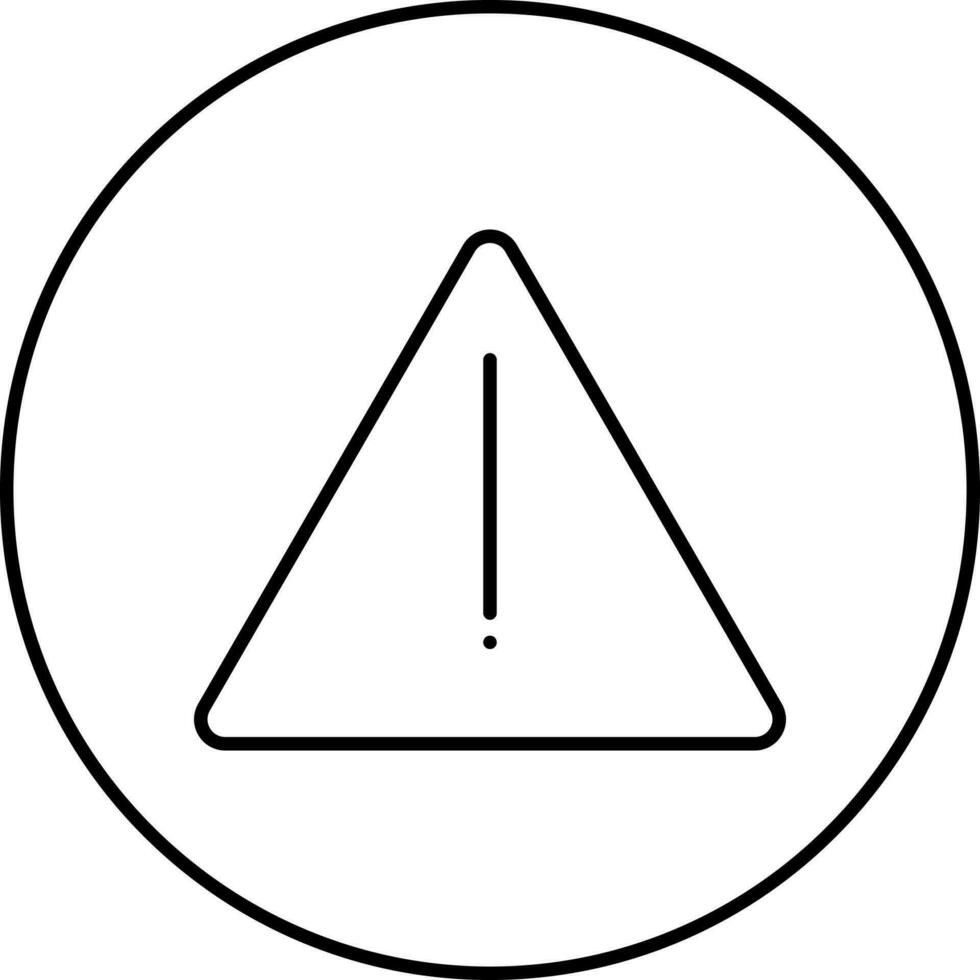noir linéaire avertissement symbole sur Triangle et cercle icône. vecteur