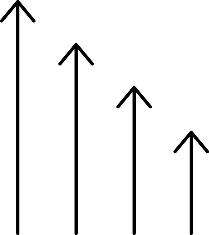 noir quatre niveau La Flèche icône ou symbole. vecteur
