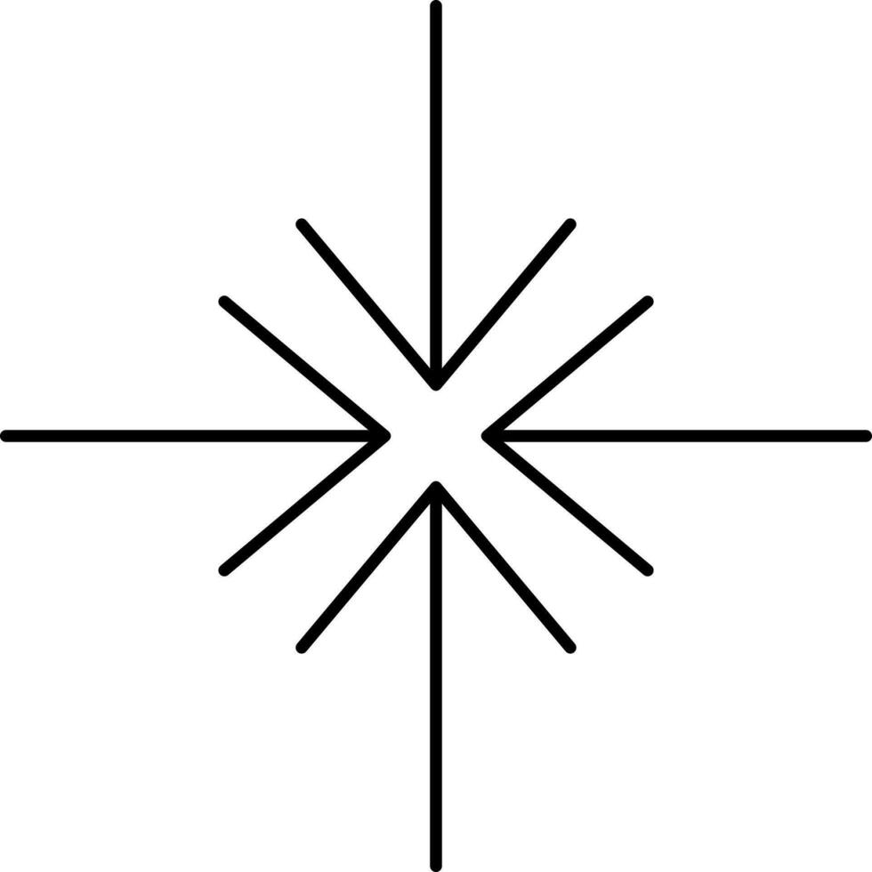 noir illustration de quatre relier La Flèche icône. vecteur