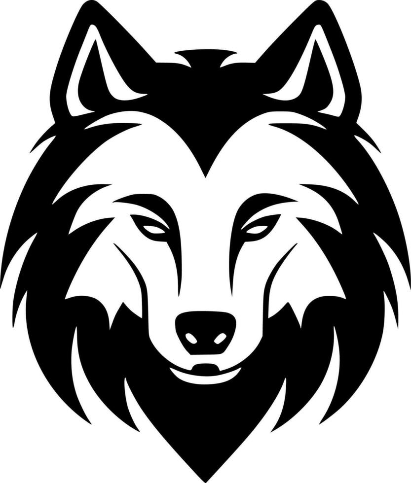 loup, noir et blanc vecteur illustration