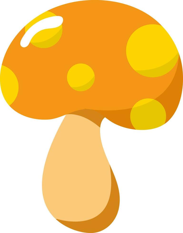 Jaune et Orange champignon icône dans plat style. vecteur