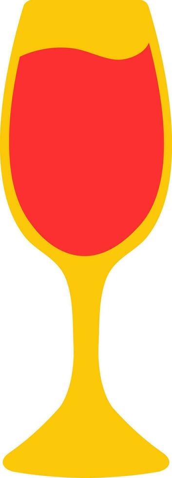 Orange et rouge illustration de du vin verre plat icône. vecteur