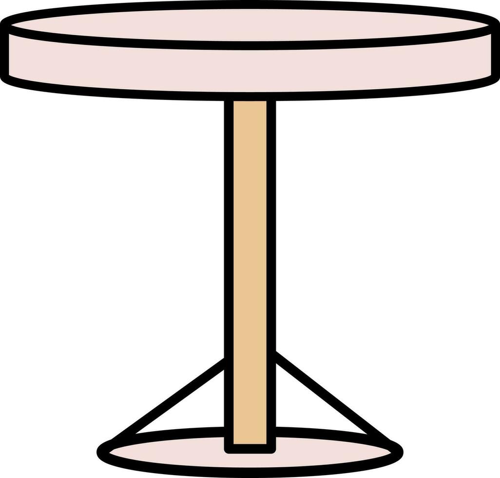 rond table icône dans marron et rose couleur. vecteur