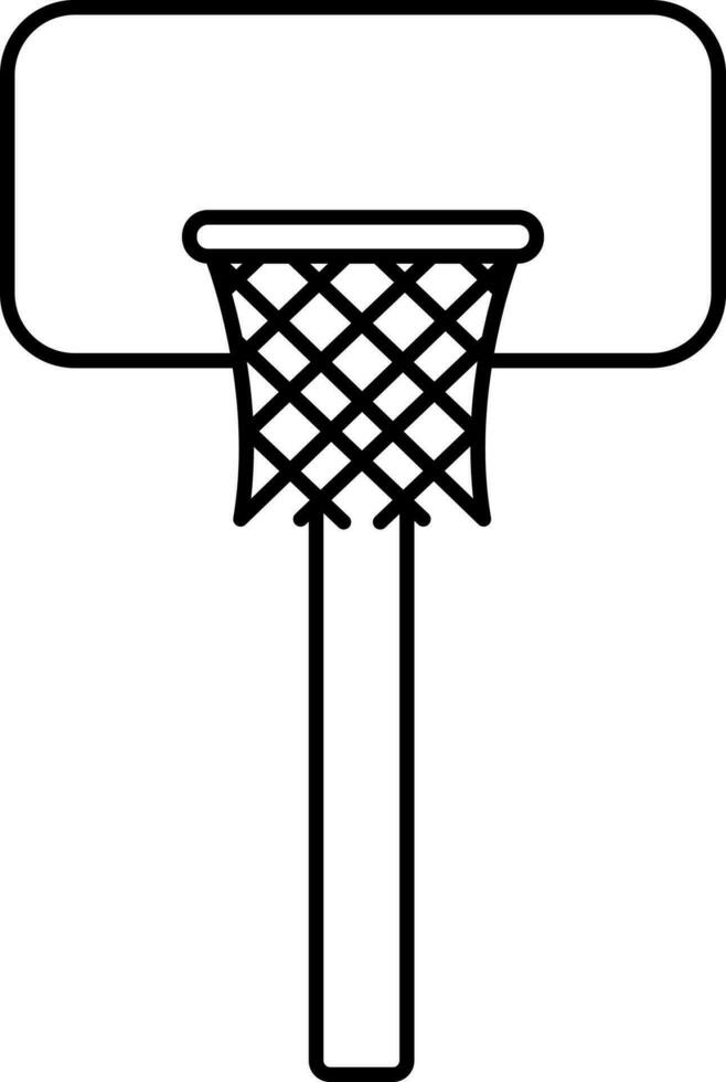 noir mince ligne art de basketball net supporter icône. vecteur