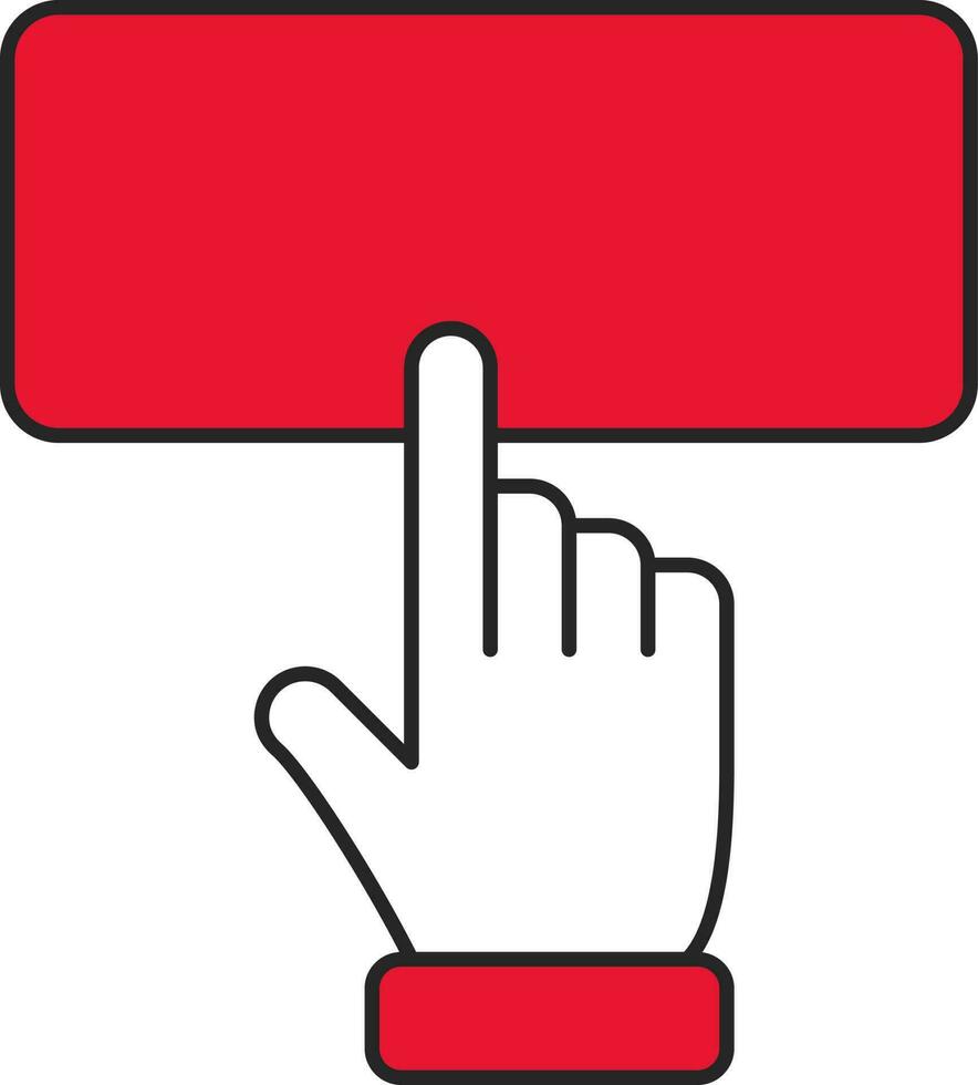 doigt toucher écran icône ou symbole dans rouge et blanc couleur. vecteur