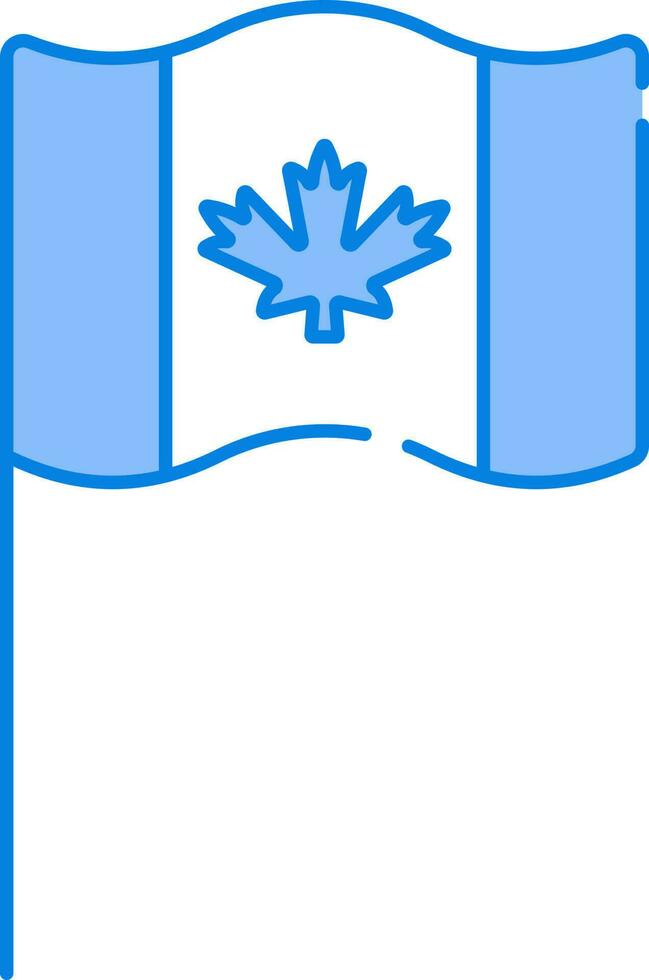 bleu et blanc illustration de agitant Canada nationale drapeau icône. vecteur