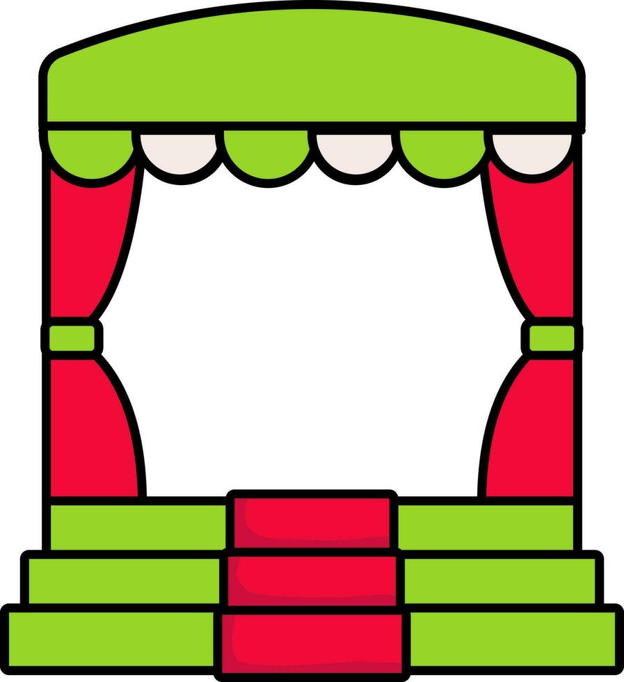 décoratif étape icône dans rouge et vert couleur. vecteur