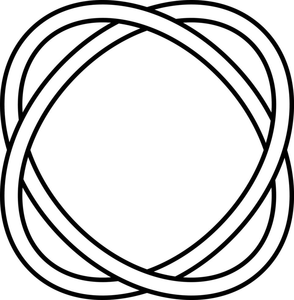 noir contour de deux cercle chevauchement icône. vecteur