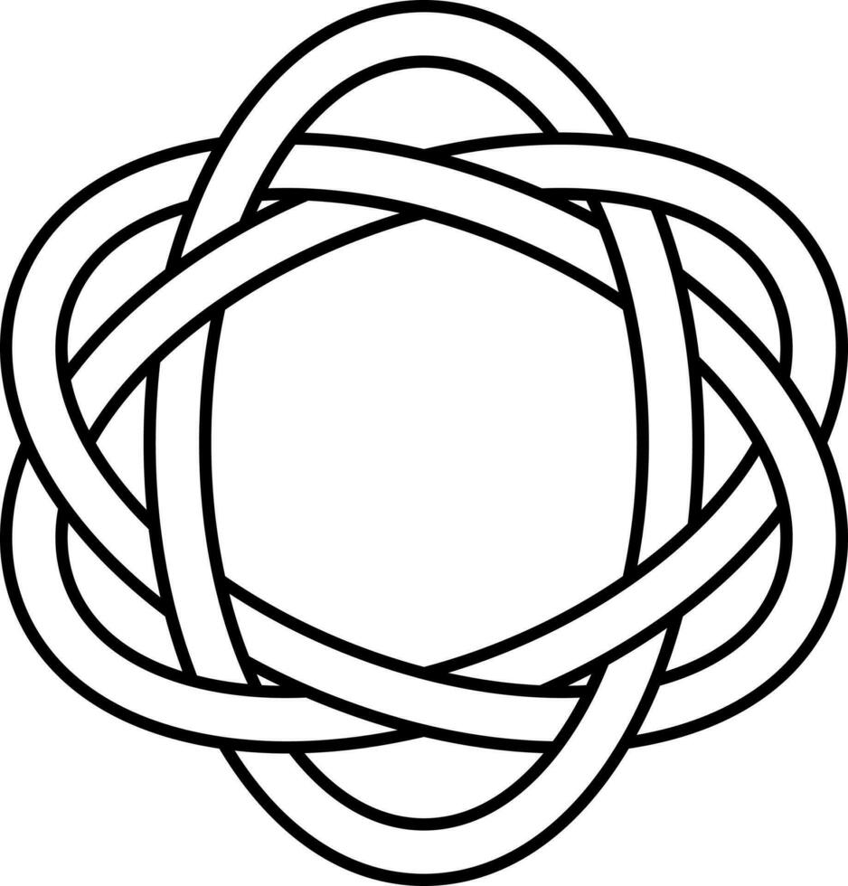 linéaire style Trois cercle chevauchement icône. vecteur