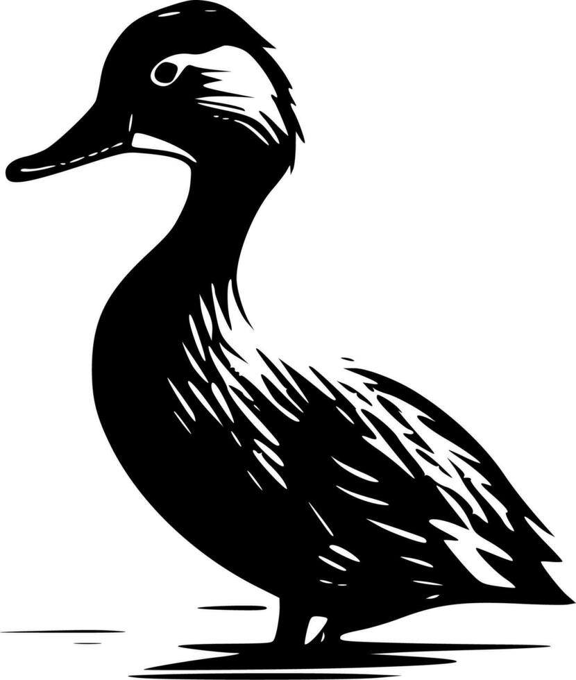 canard - noir et blanc isolé icône - vecteur illustration