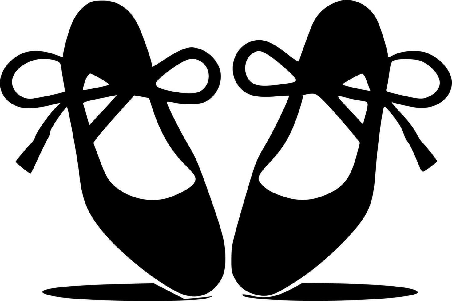 ballet des chaussures - minimaliste et plat logo - vecteur illustration