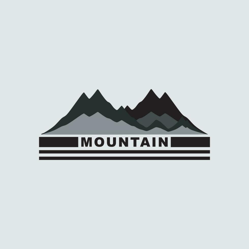 modèle de conception de logo de montagne noire vecteur