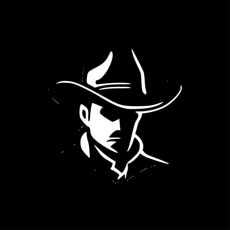 cow-boy - minimaliste et plat logo - vecteur illustration