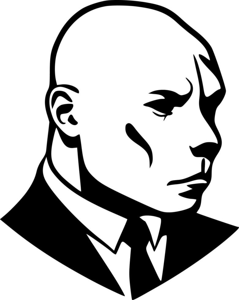 homme - noir et blanc isolé icône - vecteur illustration
