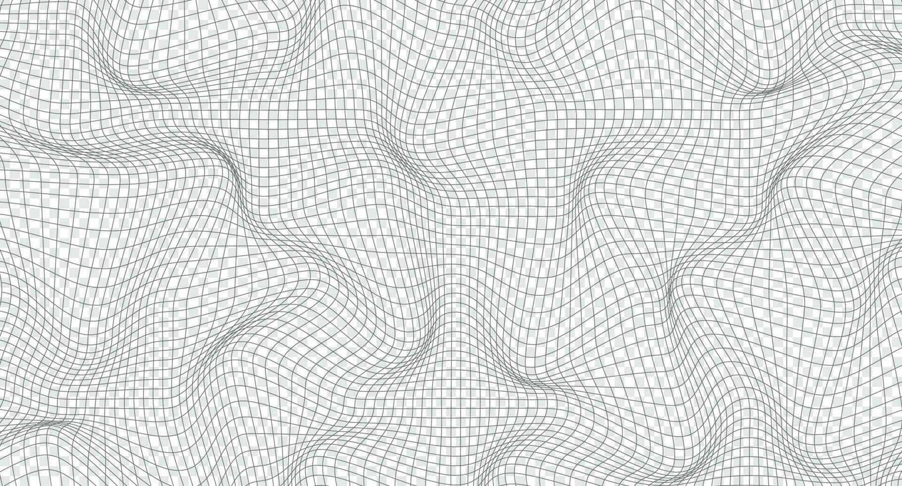 abstrait ondulé 3d engrener. géométrique dynamique vague. déformé carré grille. voilé engrener texture. filaire vague géométrie grille. vecteur illustration