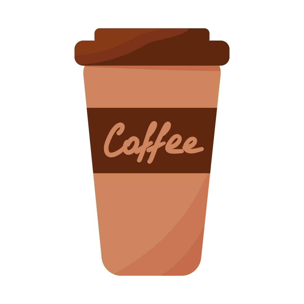 café tasse café marron chaud élément icône vecteur