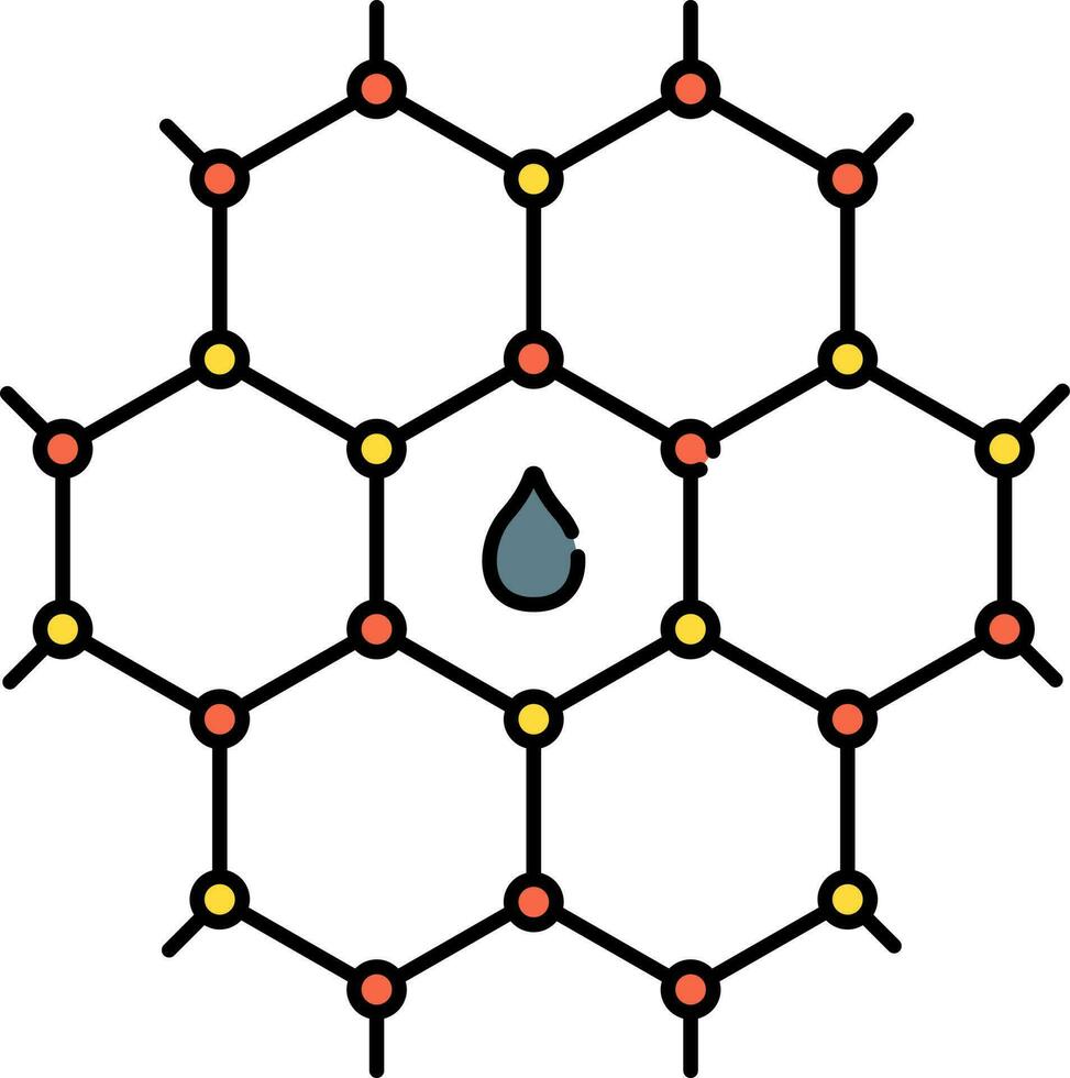 rouge et Orange pétrole molécule icône ou symbole. vecteur