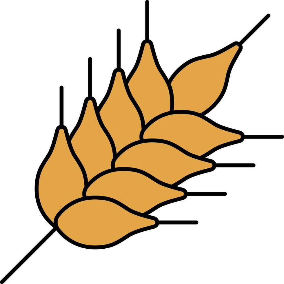 marron blé oreille icône sur blanc Contexte. vecteur