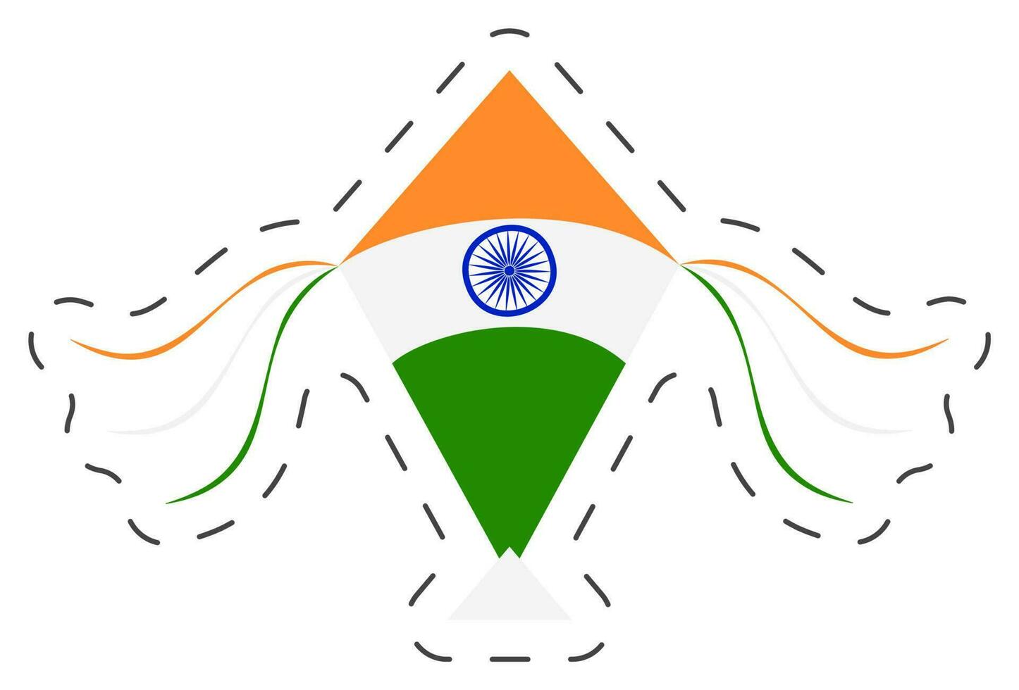isolé Indien drapeau Couleur cerf-volant icône dans tricolore. vecteur